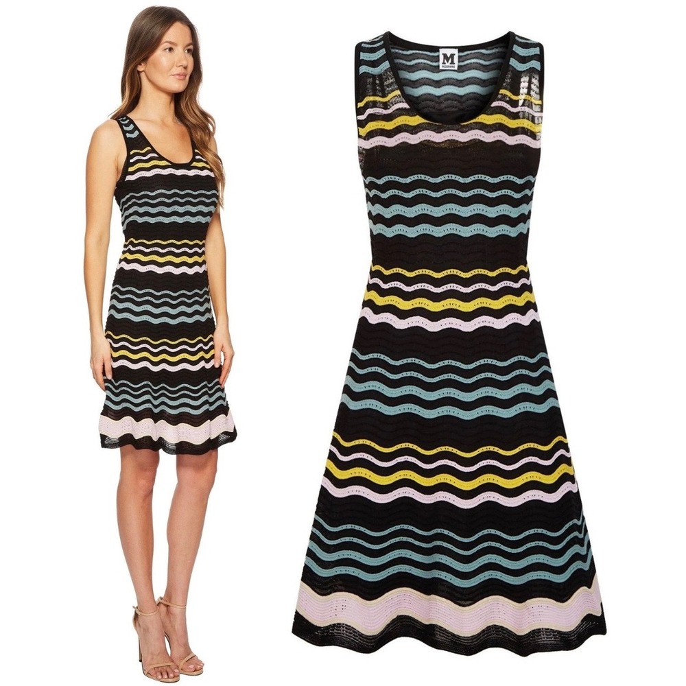 Missoni Crochet Color Block Ripple Dress Women's Size 4/6 Designer Luxury EUC